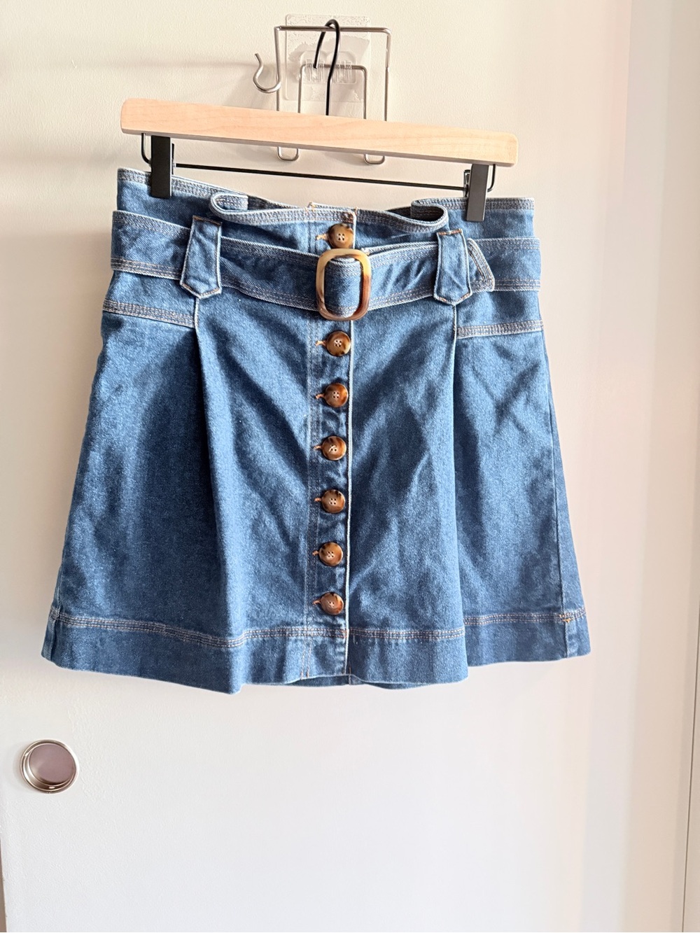Sezane High-Waist Blue Denim Mini skirt